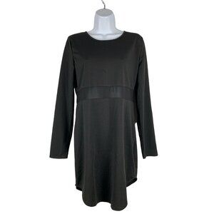 Leadingstar Black Long-Sleeve Knee Length Shift Dress Zip Back Closure Size XL